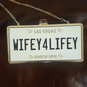 Aldo clutch with gold chain